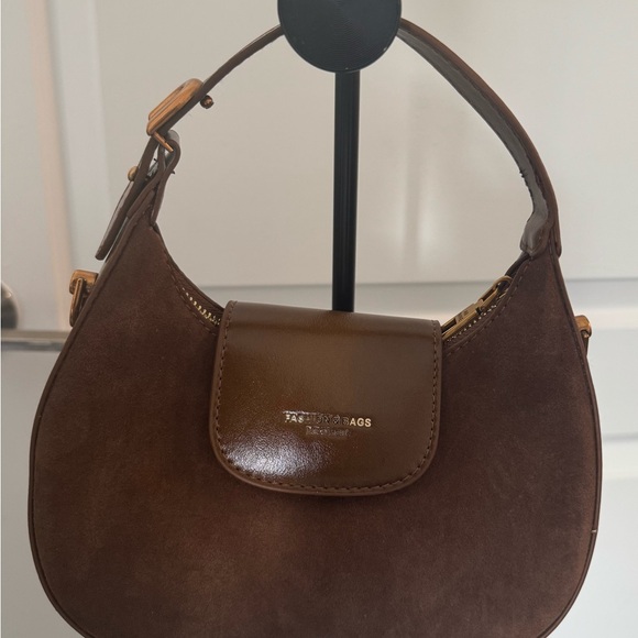 Handbags - Women's Brown Crescent Shoulder Bag